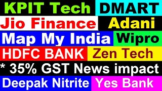 KPIT TECH🔴HDFC BANK🔴DMART🔴MAP MY INDIA🔴ADANI🔴JIO FINANCE🔴ZEN TECH🔴WIPRO🔴YES BANK🔴DEEPAK NITRITE🔴GST [upl. by Abshier]