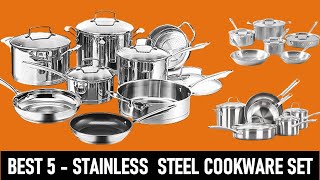 Top 5 Best Stainless Steel Cookware Set Reviews 2024 [upl. by Tan]