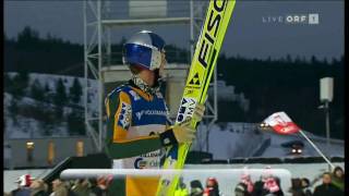 Gregor Schlierenzauer Lillehammer 2009 1505m  Fall ORF AMAZING JUMP [upl. by Riki]