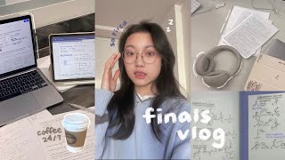 study vlog 🖇️ final exam week 12AM library nights too many notes  coffee long amp productive days [upl. by Anahsed]