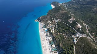 Best Beaches 📍 Kathisma Beach Lefkada Greece 🎵 Deep House Drone 4K Footage [upl. by Rma622]