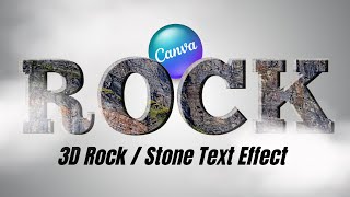 3D stone text typography art  3D rock text effect  Canva Art Design Tutorial For beginners [upl. by Ahsikyt]