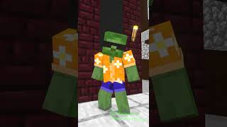 Poor baby zombie and the help of Herobrine Sad Story 😭😭😭 monster school minecraft shorts [upl. by Hayotal]