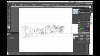 How to create 3D Wireframe Text in Illustrator CC [upl. by Scot]