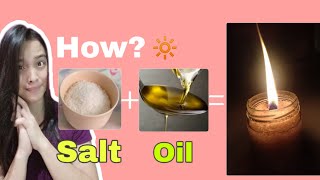 HOW TO MAKE A LAMP USING SALT AND OIL Paano gumawa ng lampara gamit ang asin at mantika [upl. by Etnaik120]