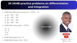 20 practice problems amp solutions on integration and differentiation for JAMB 2024 😊 Segun Ofe [upl. by Harak]