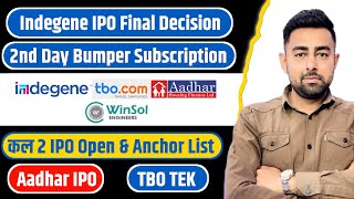 Indegene IPO Final Decision  Aadhar IPO  TBO TEK IPO Apply Or Not   Jayesh Khatri [upl. by Aremihc]