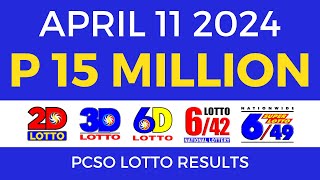 Lotto Result Today 9pm April 11 2024 PCSO [upl. by Akemot412]