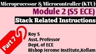 Module 2  Part 7  MICROPROCESSOR amp MICROCONTROLLER S5ECEKTU [upl. by Reiko]