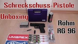 Unboxing 2  SchreckschussPistole  Röhm RG96 1080p Full HD [upl. by Ahsaeit863]