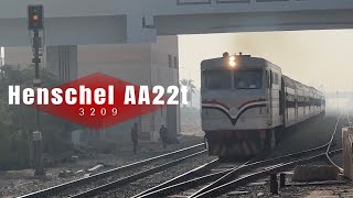 مرور قطار ٩٦٥ قادم من القاهرة ويستمر لدمياط Henschel AA22t 3209 [upl. by Hakym]