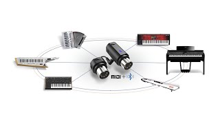 WIDI Master  CME  Wireless MIDI  Bluetooth MIDI  1to4 bidirectional group connectivity [upl. by Durrace293]