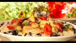 Choumicha  Gigot dagneau aux vermicelles  شميشة  لحم الغنم بشعرية الأرز والفطر [upl. by Lynnea102]