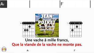 JEAN POIRET Une vache à mille francs 1966 FCN GUITAR CHORDS amp LYRICS [upl. by Mela]