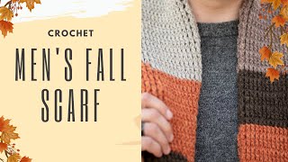 Crochet Mens Fall Scarf The Perfect Fall Accessory [upl. by Anoek]