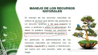 Gestión de los recursos naturales y manejo de los recursos forestales  II SEC MSC [upl. by Sitelc]