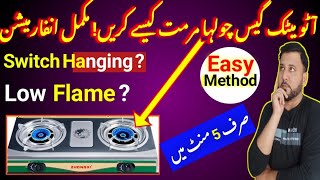 automatic gas stove repair at home l gas stove low flame l auto gas stove repair  Full gas [upl. by Raskin]