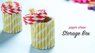 DIY Storage Box  Paper Straw Box  Craft Ideas [upl. by Oakie439]