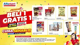 Beli 1 Gratis 1 Spesial Ulang Tahun Alfamart 🎂🎉 Hanya Hari Ini Lho [upl. by Yeltihw]