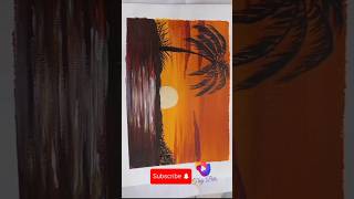 Acrylic paintshow to start acrylic paint blend acrylic paintsacean sunset acrylic for beginners [upl. by Kanor737]