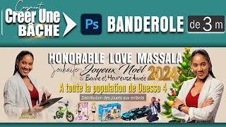 Comment faire une banderole sur Photoshop Bâche [upl. by Browning136]