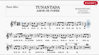 TUNANTADA  AMOR DE POBREPartitura Saxo Alto [upl. by Gavini]