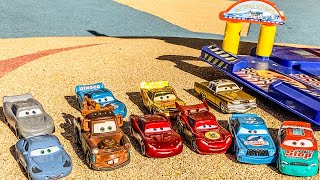 Disney Pixar Cars Lightning Mcqueen Dinoco Mater Hudson Axlerod Finn Frank Guido Mack Shu [upl. by Beekman]