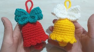 CAMPANAS NAVIDEÑAS TEJIDAS A CROCHET TUTORIAL PASO A PASO [upl. by Lumpkin869]