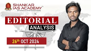 Editorial Analysis October 26 2024 Shankar IAS Academy UPSC current Affairs  Mains [upl. by Anne-Corinne830]