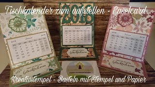 Tischkalender zum Aufstellen EaselCard mit Stampin Up [upl. by Adihahs]