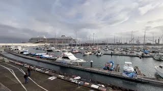 LIVE Ponta Delgada windy Friday Afternoon Walk  Sao Miguel Azores Portugal  15122023 IRL [upl. by Marga209]