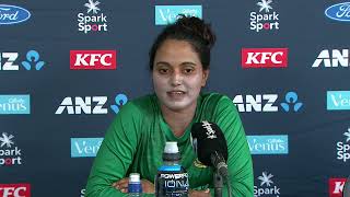 Nigar Sultana Joty Media Conference Sir John Davies Oval  T20I 3  WHITE FERNS v Bangladesh [upl. by Delwin]