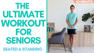 Full Body Workout For Seniors  60 Minutes Seated and Standing [upl. by Kcerred797]