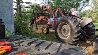 Barn build with Ford 4000 and Case backhoe help [upl. by Publea]