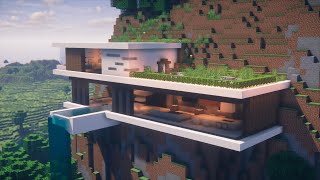 Minecraft  Modern Cliffside House Relaxing Tutorial [upl. by Reube]