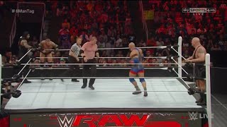 Roman Reigns Randy Orton amp Ryback Vs Seth Rollins Big Show amp Kane  WWE Raw 30032015 Español [upl. by Favrot]