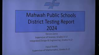 Mahwah Board of Education Meeting October 30 2024 [upl. by Anrapa596]