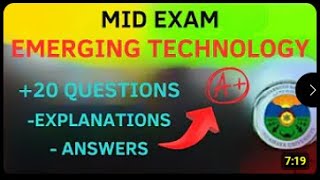 FRESHMAN Emerging Technology FINAL EXAM QUESTIONS  Emerging Technology Mid Exam [upl. by Belier536]