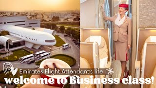 COME WITH ME TO BUSINESS CLASS  PROMOTED AFTER 3 YEARS  10 DAYS WITH EMIRATES FLIGHT ATTENDANT [upl. by Machute]