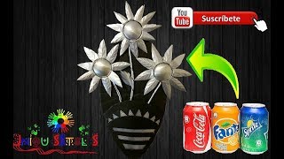 DIY Manualidades  flores de aluminio para la pared reciclaje ideas para reciclar con latas [upl. by Anayit629]