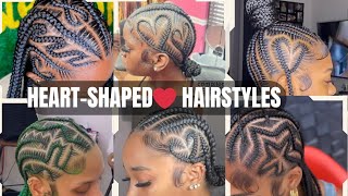 Latest amp Stunning Heartshaped Cornrows for Elegant LadiesStitch Braids Cornrows Hairstyles [upl. by Suirauqram]