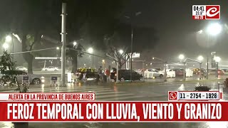 Feroz temporal de viento lluvia y granizo volvió a azotar a Buenos Aires [upl. by Yennor471]