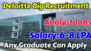 Deloitte latest recruitment analyst jobs in Hyderabadwork from home jobs in Telugu [upl. by Zahara]