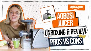 AOBOSI Masticating Cold Press Juicer Review amp Unboxing in under 2 minutes  Amazoncom [upl. by Dlarrej]