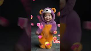 Cute baby dancing with the piu piu piu song kids baby kidssong babydance kidsfunnysongs [upl. by Nnahs434]