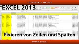 Fixieren von Zeilen und Spalten  Fenster fixieren Excel [upl. by Khai]