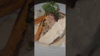 Porchetta with smoked gouda cheese sauce shorts tiktok foodie cooking cheflife truecooks [upl. by Ahsiuqel]