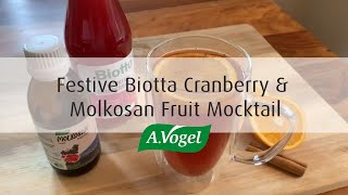 Festive Biotta Cranberry amp Molkosan Fruit Mocktail Recipe [upl. by Meehsar]