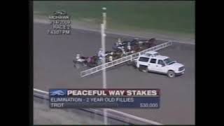 2009 Mohawk Raceway COSTA RICA Ron Pierce Peaceful Way 2YO Filly Trot Elimination [upl. by Kaila]