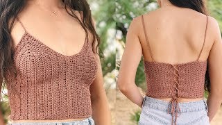 How to Crochet a Tank Top — DIY Crochet Top [upl. by Raimes454]